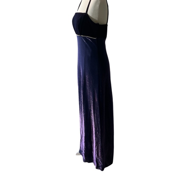 Vintage Prom Evening Dress Size: 13/14 Purple/Black Indie Fairycore Y2K Glitter - Picture 3 of 13